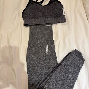 Gymshark adapt marl Charcoal Sports Bra and Leggings